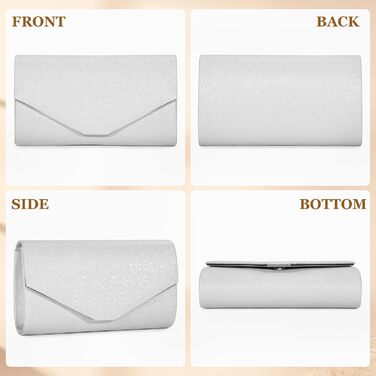 Жіноча блискуча вечірня сумка-клатч елегантна весільна сумка срібний клатч зі знімним ланцюжком офіційна сумка для весілля, вечірки, випускного вечора A-Silver