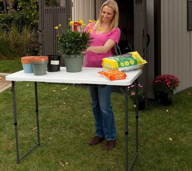 Складаний стіл Lifetime 4428 з регульованою висотою для кемпінгу та інших потреб, 121,9 x 61 x 61-91,4 см. см, 121,9 x 61 x 91,4 см