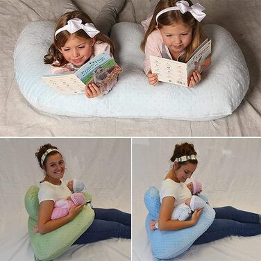 Подушка для вагітних Подушка для годування Nursing Cushion Багатофункціональна подушка для годування Twins Cotton Feeding Pillow Positioning Pillow Support Pillow (сіра)