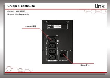 Джерело безперебійного живлення LINK lkups1200 1200 ВА 720 Вт