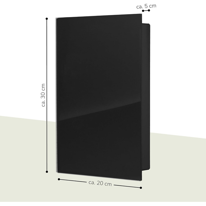 Скринька для ключів Bremermann зі скляною передньою частиною, з можливістю запису, 8 гачків, 6 магнітів, 1 маркер, 1 тримач для маркера, металевий корпус із сірим порошковим покриттям (повністю чорний)