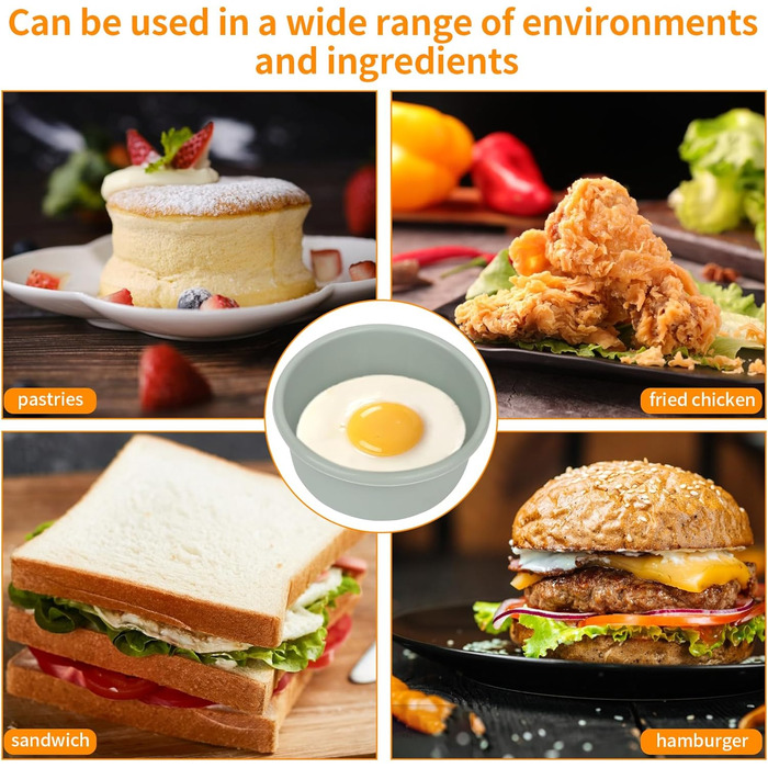 Форми для яєць Air Fryer, 13.3 см, аерофритюрниця Силіконові рамекіни з антипригарним покриттям, духовка та мікрохвильова піч, багаторазові, харчові аксесуари для фритюрниці для приготування їжі, випічки, 4 рожеві 13,3 см