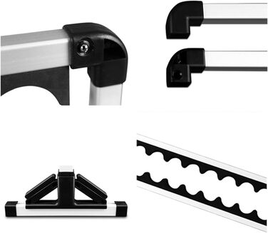 Підставка для вудок тримач для вудок з алюмінієвого сплаву, до 24 вудок, органайзер для зберігання вудок у гаражі або будинку, стійка на 24 вудки, сріблясто-чорна