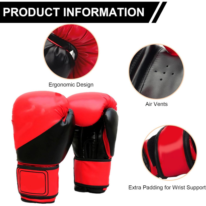 Набір для тренувань у боксі, 1 пара боксерських рукавичок 6 унцій та 1 пара лапок для муай-тай, накладки на руки з поліуретану, боксерські лапи, боксерські лапи, набір боксерських рукавичок для дітей, боксерське спорядження для кікбоксингу