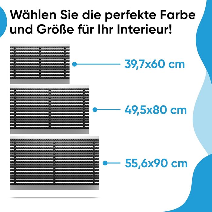 Вуличний алюмінієвий килимок для дверей зі щітками, сірий, килимок для збору бруду 50 x 80 см, вуличний килимок для дверей, алюмінієвий килимок для дверей, килимок для вулиці, скребок для взуття для входу в будинок, килимок для вулиці з щіткою, килимок дл