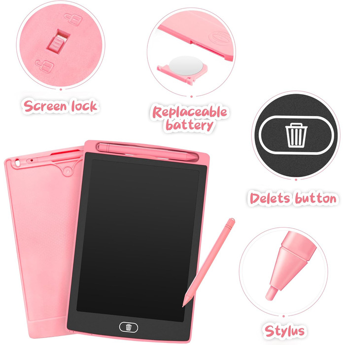 РК-планшет для письма, іграшка для дітей 8,5 дюймів, 2 упаковки дошки для малювання, РК-дошка для письма для дітей, іграшки для ді