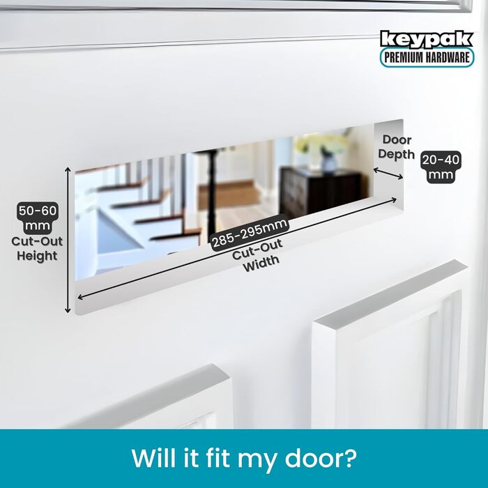 Дверна поштова скринька 30,6 см (12 дюймів) – чорний/полірований срібло