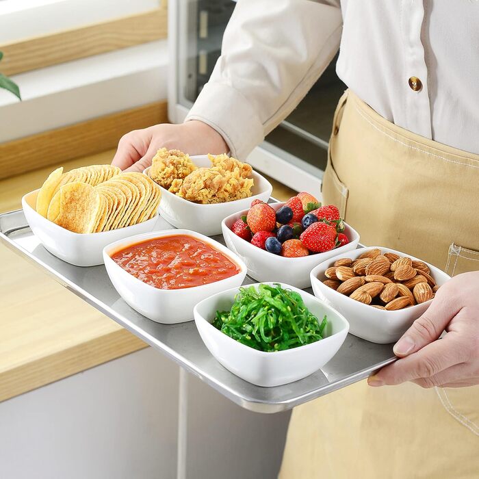 Серія Ramekin.Dish, 12 шт. Порцелянові білі десертні миски, маленькі миски для подачі, для соусу, занурення, суфле, пудингу, безпе