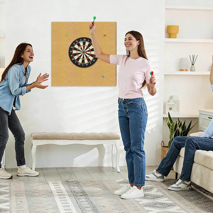 Настінний захисний екран для мішені для дартсу, фетровий настінний захисний екран для мішені для дартсу, самоклеючий зрощений настінний екран, задня фетрова плитка для мішені для дартсу, коркова подовжена квадратна дошка для дартсу - 9 шт.