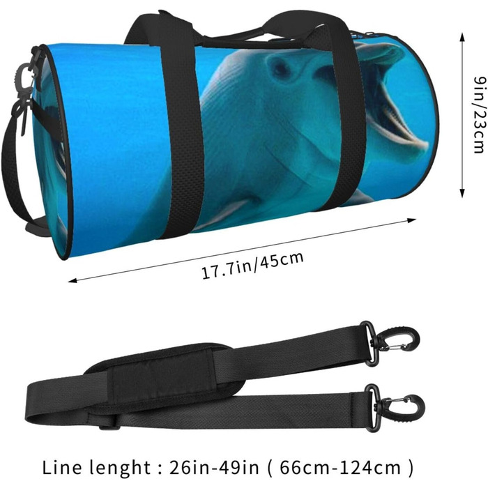 Дорожня сумка Щасливий Дельфін великої місткості, легка та міцна, ідеальний подарунок для подорожей, відпустки, ділових поїздок та іншого, Щасливий Дельфін, універсальний розмір