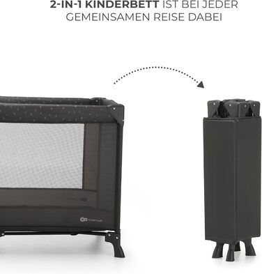 Дорожнє ліжечко Kinderkraft Joy Light, дитячі ліжечка, практичне, сучасний дизайн, невеликі розміри у складеному вигляді, сумка, сірий колір Joy light Light Grey