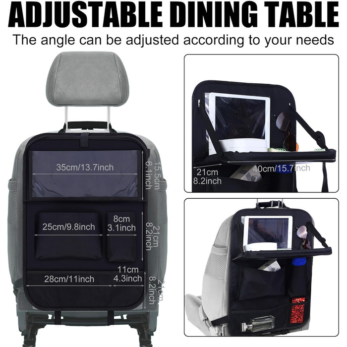 Автомобільний органайзер на заднє сидіння Datanly з піддоном, органайзер на заднє сидіння для дітей, килимки для авто, для подорож