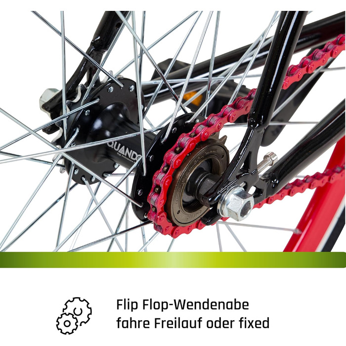 Велосипед Galano Blade Fixie для чоловіків та жінок, зріст 165-195 см, ретро-велосипед з однією швидкістю, 28-дюймові колеса, різні розміри, міські велосипеди з фліп-флоп втулкою, шосейний велосипед, міський велосипед, чорний/червоний, 53 см