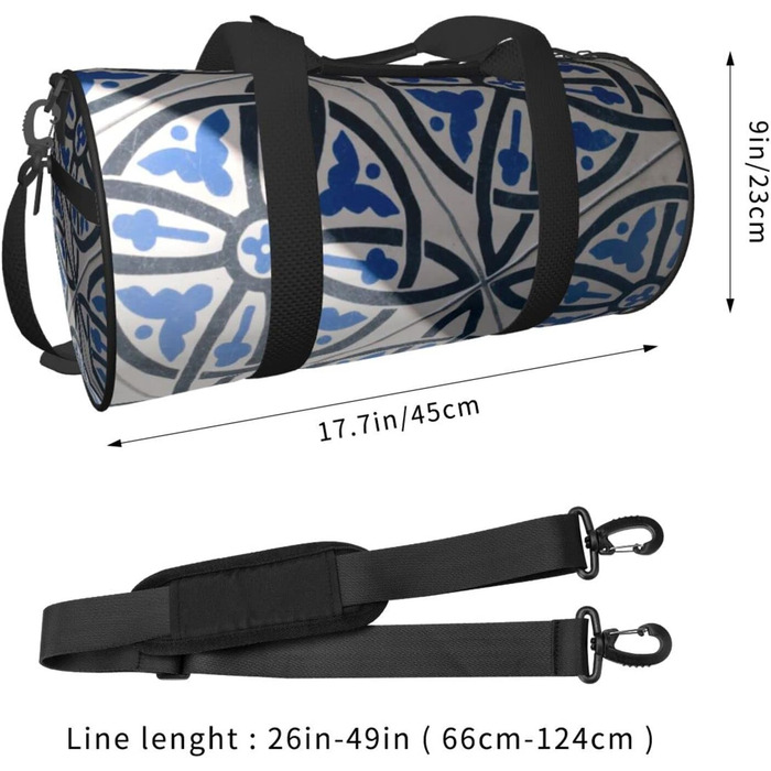 Дорожня сумка-циліндр з квітковим принтом, синьо-біла, для чоловіків та жінок, спортивна сумка, сумка для подорожей