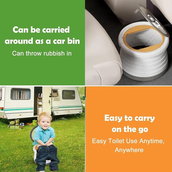 Дитяче сидіння для унітазу NAUXIU, складний горщик, складаний дитячий унітаз, вуличне сидіння для унітазу, дорожній горщик для діт