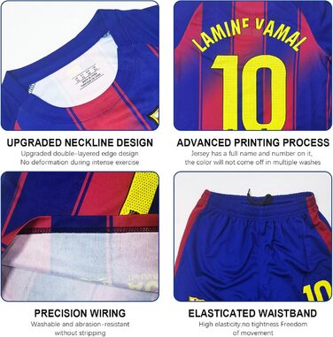 Комплект футбольної майки для дітей, домашня майка, футбольна майка для чоловіків та хлопчиків, тренувальна футбольна майка, футбольна футболка, шорти, шкарпетки та щитки для гомілок (24 B)