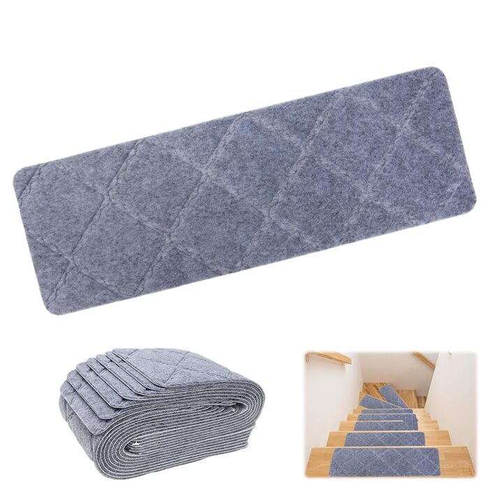 Сходинки, 15 шт. , протиковзкі килимки для сходів, 55 см x 19 см, самоклеючі килимки для сходів, килимок для сходів для дітей, людей похилого віку та домашніх тварин (світло-сірий)
