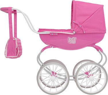 Коляска Dolly Tots Коляска для ляльок у традиційному стилі Високоякісна англійська коляска з традиційним візком Коляска з білими к