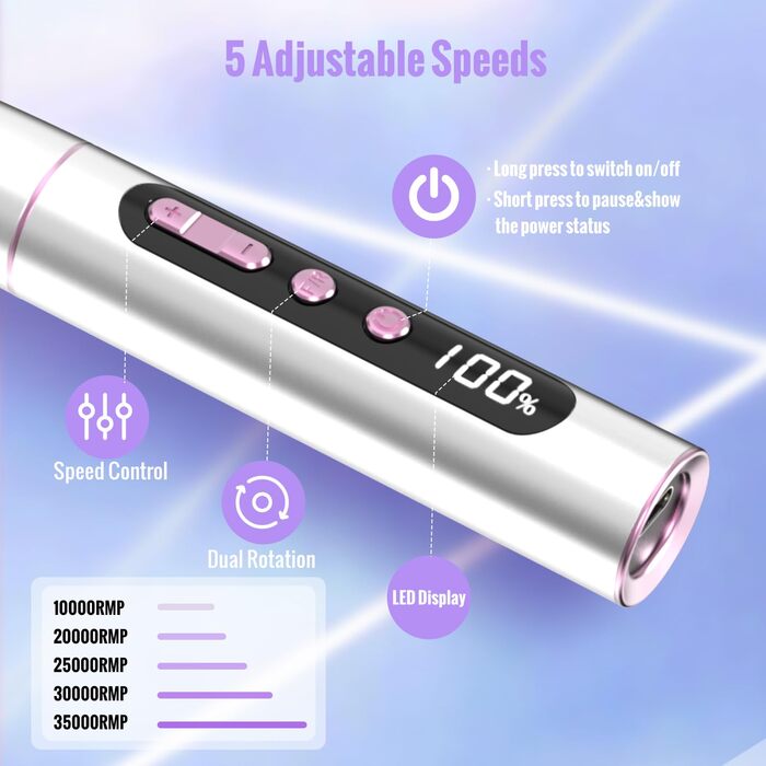 Бездротовий фрезер для нігтів Denabuty DN-2402