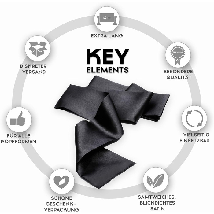 Секс-іграшка з зав&39язаними очима для пар - Красива еротична маска для очей з атласу I Маска з зав&39язаними очима для бондажу, чорна