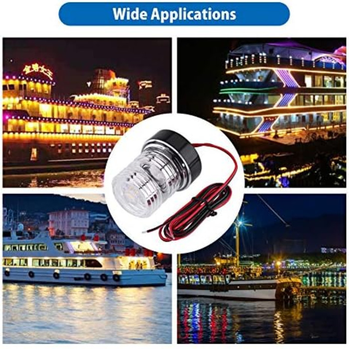Морський якірний ліхтар Keenso, 12 В 360 білий світлодіодний якірний ліхтар водонепроникний човен Світлодіодний навігаційний ліхтар верхнє світло для всіх човнів до 12 м