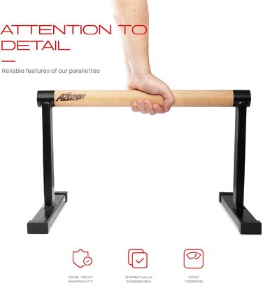 Преміум-паралети до 1500 кг - Дерев&39яні та металеві ручки для віджимань - Нековзні ручки для стійки на руках/турніри - Турніри для віджимань для калістеніки, силових тренувань та йоги MAX