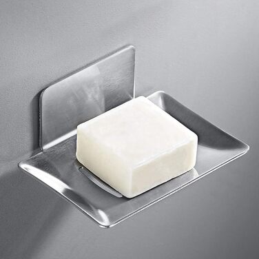 Мильниця без свердління з нержавіючої сталі самоклеюча, мильниця кошик мильниця настінне кріплення для губок щіток мила, настінне