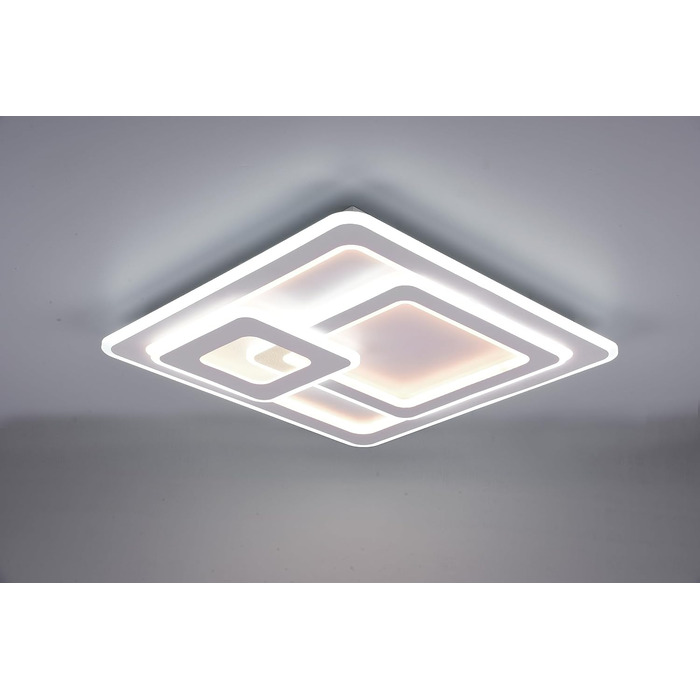 Стеля LED-світильник Trio Leuchten Mita 629219331, матовий білий метал, акрил, 76 Вт, з пультом, димером та зміною кольорів, 551см