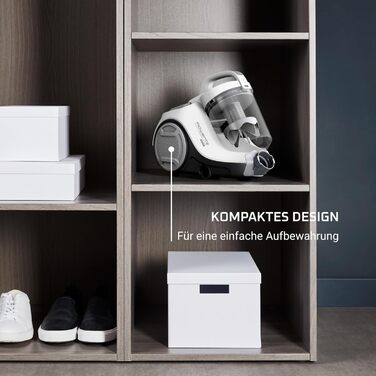 Пилосос без мішка 900 Вт 77 децибел 1,2 л Білий мішок для пилу 1,2 л, 2917