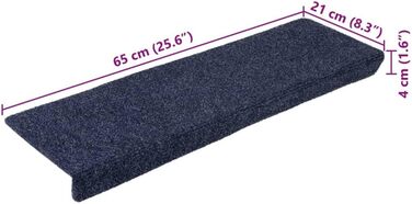 Сходинки, що клеяться, поліпропіленовий матеріал, шумопоглинальний килимок для сходів, можна прати в пральній машині, нековзні, 65 x 21 x 4 см (5 шт.) Антрацит 732