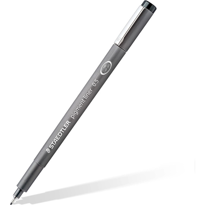 Чорні пігментні вкладиші STAEDTLER різної ширини лінії, документостійкі пігментні чорнила, довгий металевий наконечник, тривалий термін служби, 12 вкладишів у 12 ширині ліній, 308-9 TB12