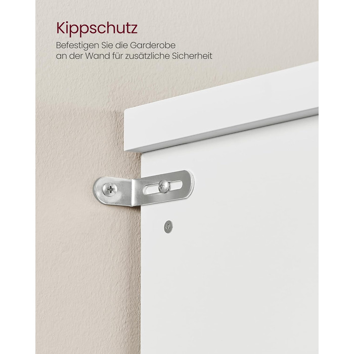 Вішалка для верхнього одягу VASAGLE з лавкою для взуття, шафа, місце для зберігання взуття, 5 потрійних гачків, окремостояча, компактна, для вхідної зони, коридору, регульовані полиці, хмарно-білий HSR404T10