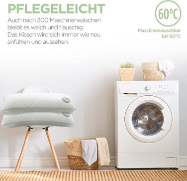 Подушка Vitapur 40 x 80 Алое Вера - Прохолодна влітку, тепла взимку - Подушка 1 для сну на боці із заспокійливим ефектом - Дуже повітропроникна