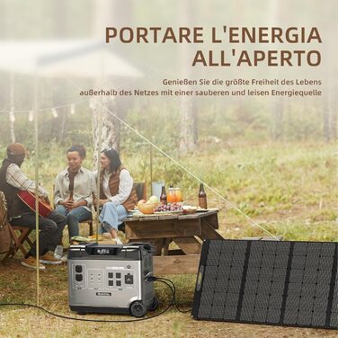 Сонячний генератор OUKITEL P5000 Pro із сонячною панеллю 500 Вт, електростанцією 5120 Втгод із 5 розетками змінного струму по 4000 Вт (пікова потужність 8000 Вт), швидкою зарядкою 1800 Вт, домашнім аварійним джерелом живлення, резервним акумулятором P5000