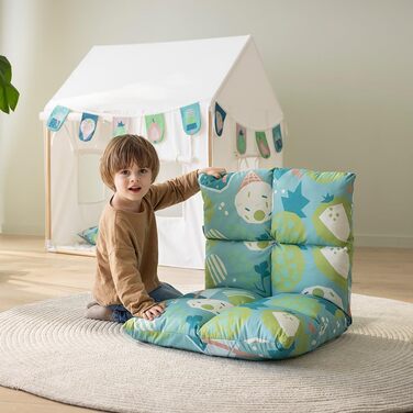 Дитяче крісло howa 2 в 1 - дитячий шезлонг, підлогове крісло з функцією відкидання, подушка сидіння зі спинкою, підлогове крісло з 6-позиційною регульованою спинкою для дітей 8604