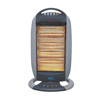 Електричний обігрівач, коливальний галогенний обігрівач, 3 рівні потужності, безшумна коливання, корпус з холодним покриттям, система захисту від нахилу, тепловий захист, 1200 Вт