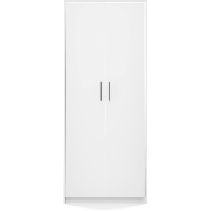 Багатофункціональна шафа Home Collective, біла, ширина 74 см, висота 180 см, з шістьма полицями та додатковим відділенням, картотечна шафа, побутова шафа, органайзер з МДФ