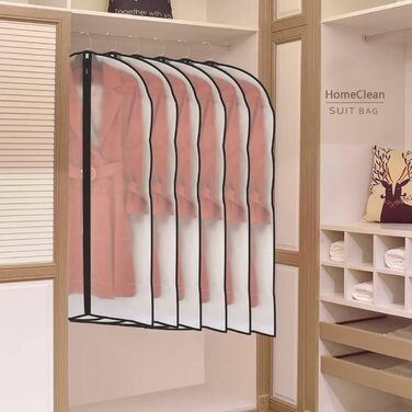 Підвісні сумки для одягу, 12 шт., дихаючі чохли для костюмних сумок із застібкою-блискавкою, сумки для одягу з PEVA, водонепроникні сумки для одягу, сумки для пальто, водонепроникні сумки для суконь, для зберігання в гардеробі та подорожей, чохли для паль