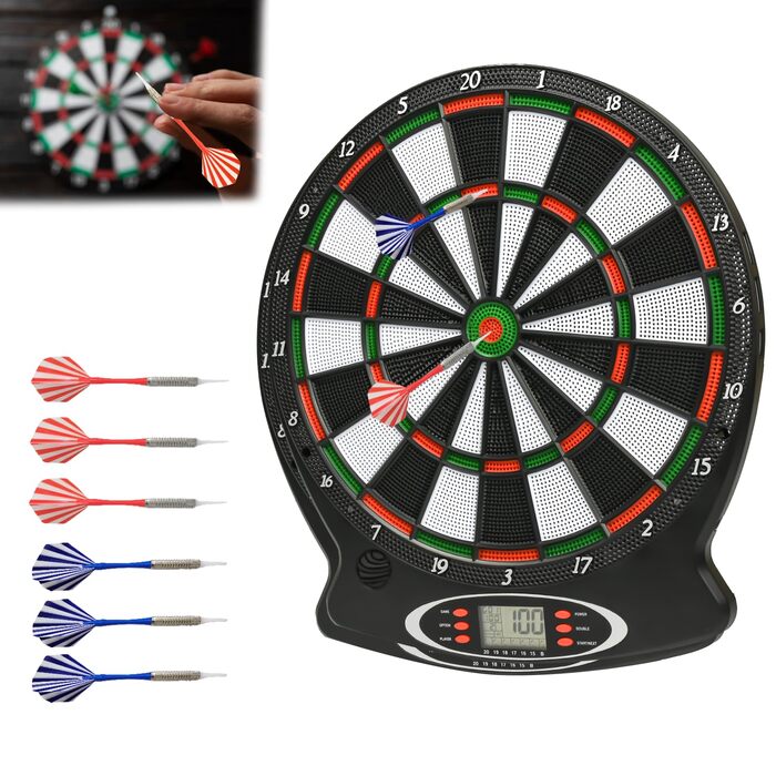 Електронні мішки для дартсу для дорослих та дітей з цифровим світлодіодним дисплеєм для відображення результатів та м&39якими наконечниками для дартсу, автоматична гра з електронним підрахунком очок, 28 ігор, 159 режимів, підходить