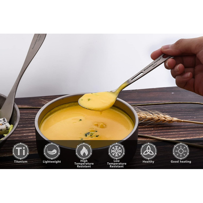 Набір столових приборів для кемпінгу Титановий відкритий польовий столовий прибор Кухонний посуд Виделка Ложка Ніж для свинини Пал