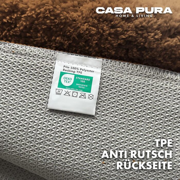 Килимок для ванної casa pura коричневий м'який, пухнастий килимок для ванної кімнати в кошлатому вигляді, килимок для ванни нековз