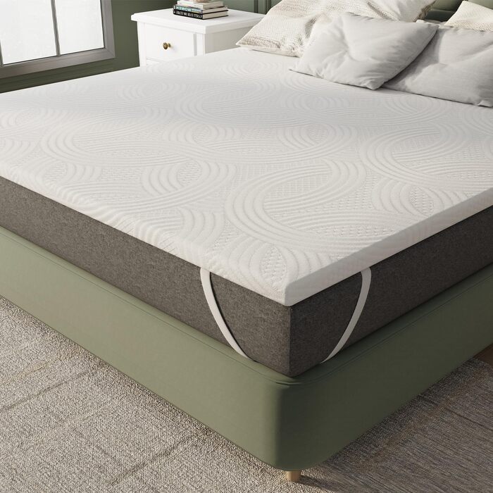 Наматрацник Novilla 80x200 см H2/H3, наматрацник з холодної піни 80x200 заввишки 5 см - протиковзкий, пральний наматрацник для матраців, ліжок з пружинним блоком та гостьових ліжок, сертифікований Oeko-Tex 5 см 80x200 см