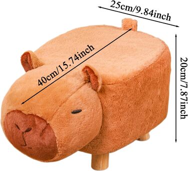 Стільчик у формі капібари з мультфільму - дитячий стільчик для сидіння, безшумна лавка на поворотних колесах для щоденних занять, дерев&39яне сидіння у формі тварин із заокругленим дизайном, домашні меблі, грайливе місце для відпочинку в передпокої та віт