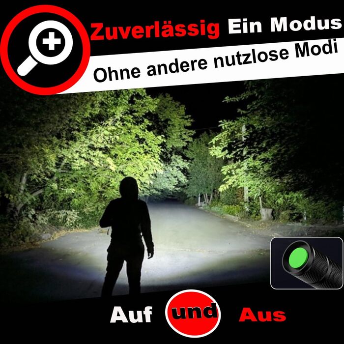 Режим ліхтарика, надзвичайно яскравий, 4 шт., алюмінієвий світлодіодний ліхтарик 2000 люменів, працює від батареї, водонепроникний портативний ліхтарик IP65 із можливістю масштабування для кемпінгу, походів, активного відпочинку, надзвичайних ситуацій, по