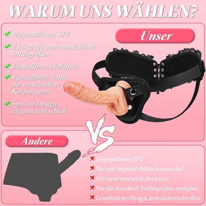 Регульований фалоімітатор 18 см зі страпоном та мереживною обробкою, реалістичний знімний фалоімітатор, сильна присоска, страпон для пеніса для жінок, чоловіків, портативна секс-іграшка для геїв, лесбіянок та пар