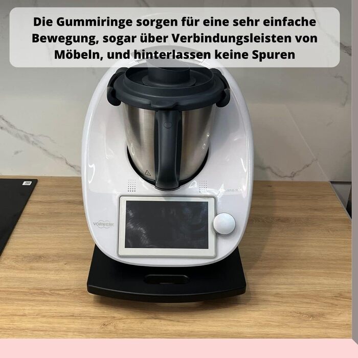 Розсувна дошка для роликової дошки Thermomix TM5 TM6 слайдер без зусиль переміщається та надійно тримається (чорна з дерева)
