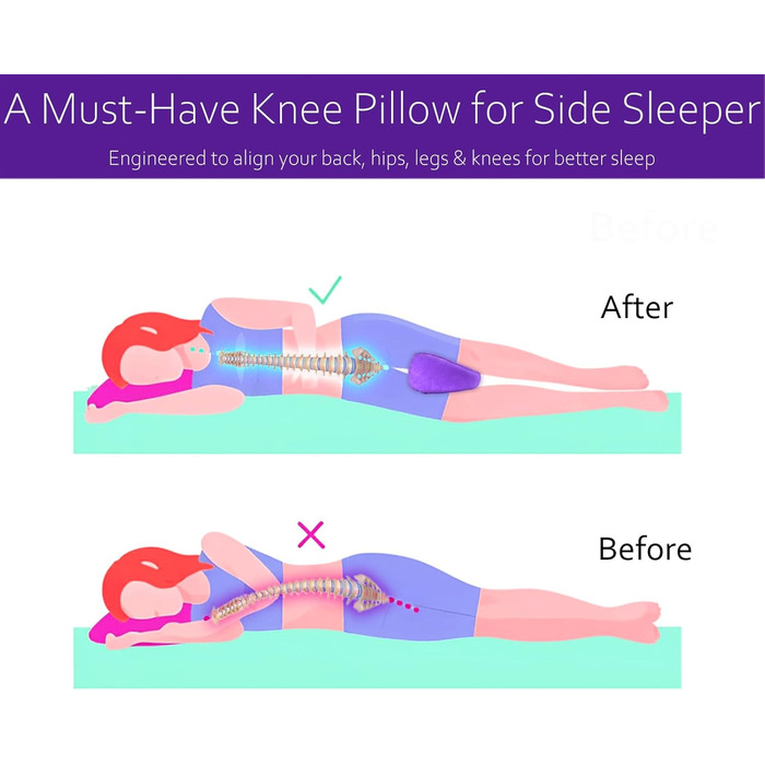 Подушка для підтримки колін - Надувна клиноподібна подушка, Портативна подушка для колін між ногами для сну - Подушка для ніг, Заспокійливе знеболення при ішіасі, кульшових суглобах та стегнах, Підтримка сну