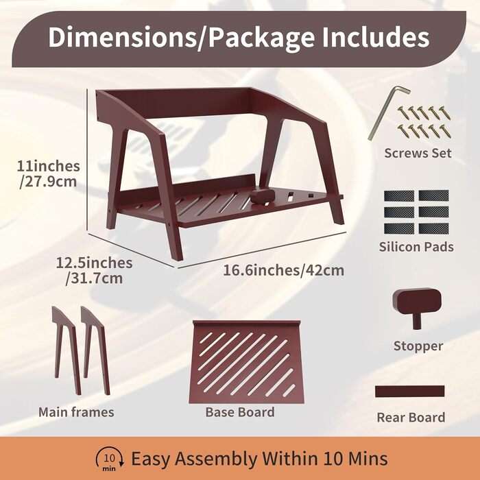 Бамбуковий тримач для платівок, стильний дизайн стільця, вміщує до 80 12-дюймових платівок, елегантне місце для зберігання платівок, підставка для компакт-дисків та журналів, підставка для книг (коричнева)