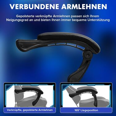 Ігрове крісло LUCKRACER з підставкою для ніг, ергономічне офісне крісло з регульованою поперековою подушкою та підголівником, ігрове крісло з регулюванням висоти, вантажопідйомність 150 кг, білий колір