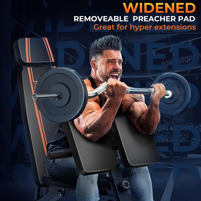 Регульована лава для силових тренувань 450 кг високопродуктивна тренувальна лава з ручкою для домашніх тренувань, римський стілець для пресу для гіперрозгинання спини з ручкою, похила лава для сидячих пресів для тренування всього тіла